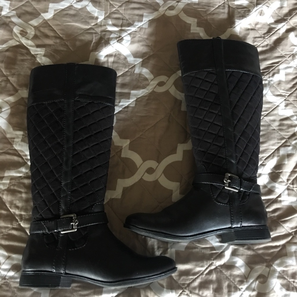 Isaac Mizrahi Quilted Riding Boots Size 7.5 Wide